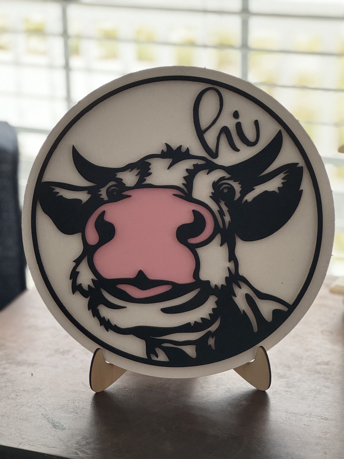 Cow "Hi" sign
